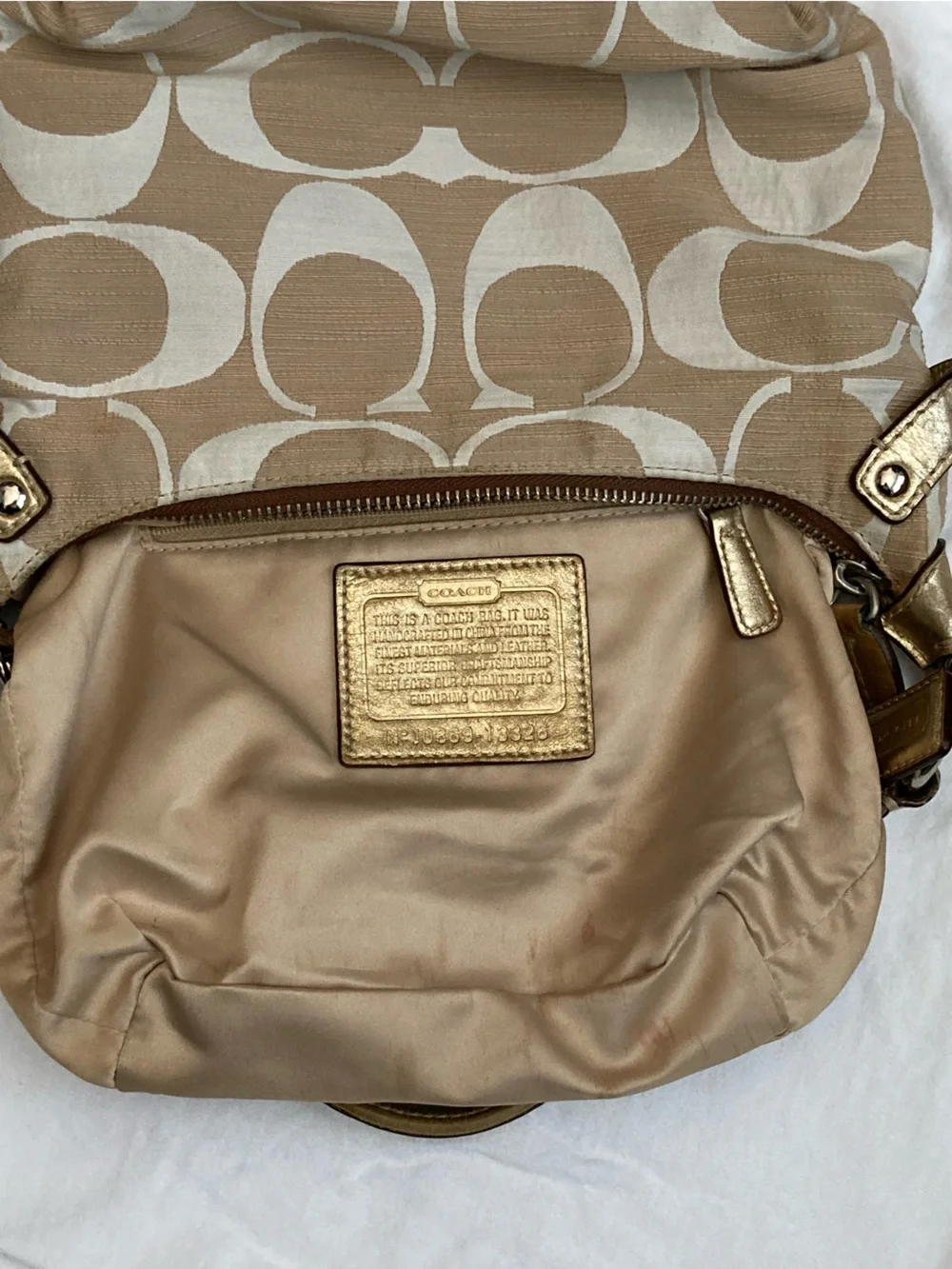 Coach Penelope Shantung Textured Signature Fabric Mini Hobo Y2K VINTAGE